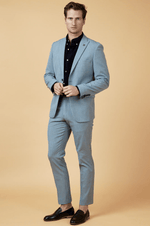 Bromley Check Blazer - Sky Blue - GLS Clothing