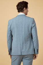 Bromley Check Blazer - Sky Blue - GLS Clothing