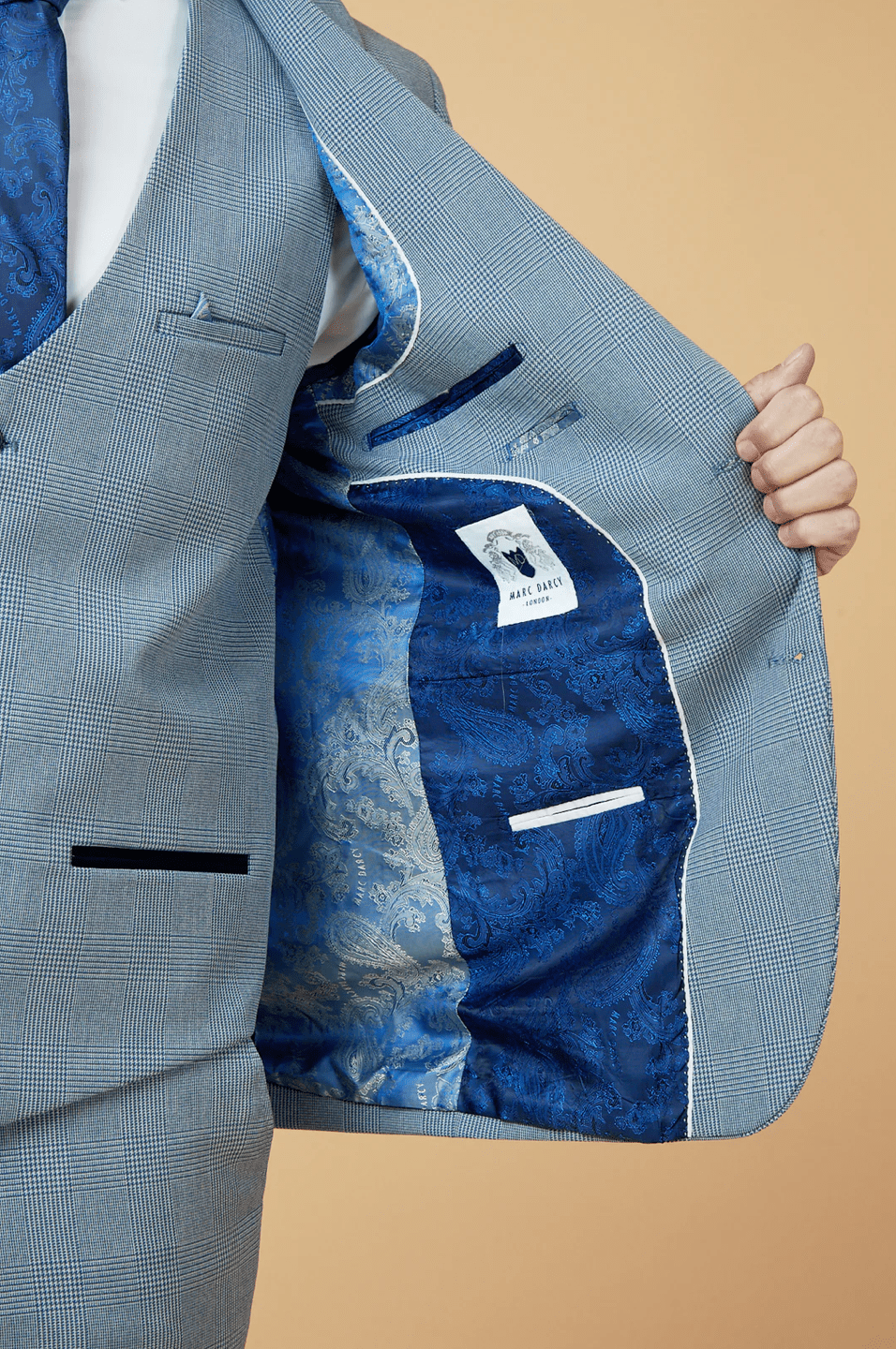Bromley Check Blazer - Sky Blue - GLS Clothing