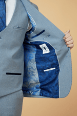 Bromley Check Blazer - Sky Blue - GLS Clothing