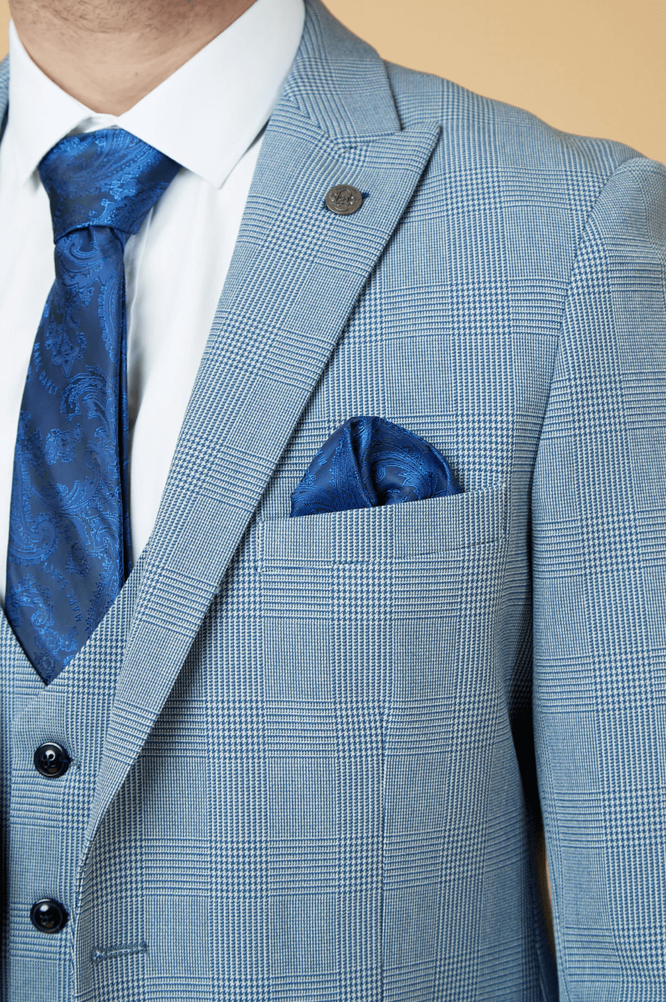 Bromley Check Blazer - Sky Blue - GLS Clothing
