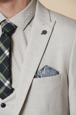 Bromley Check Blazer - Stone - GLS Clothing