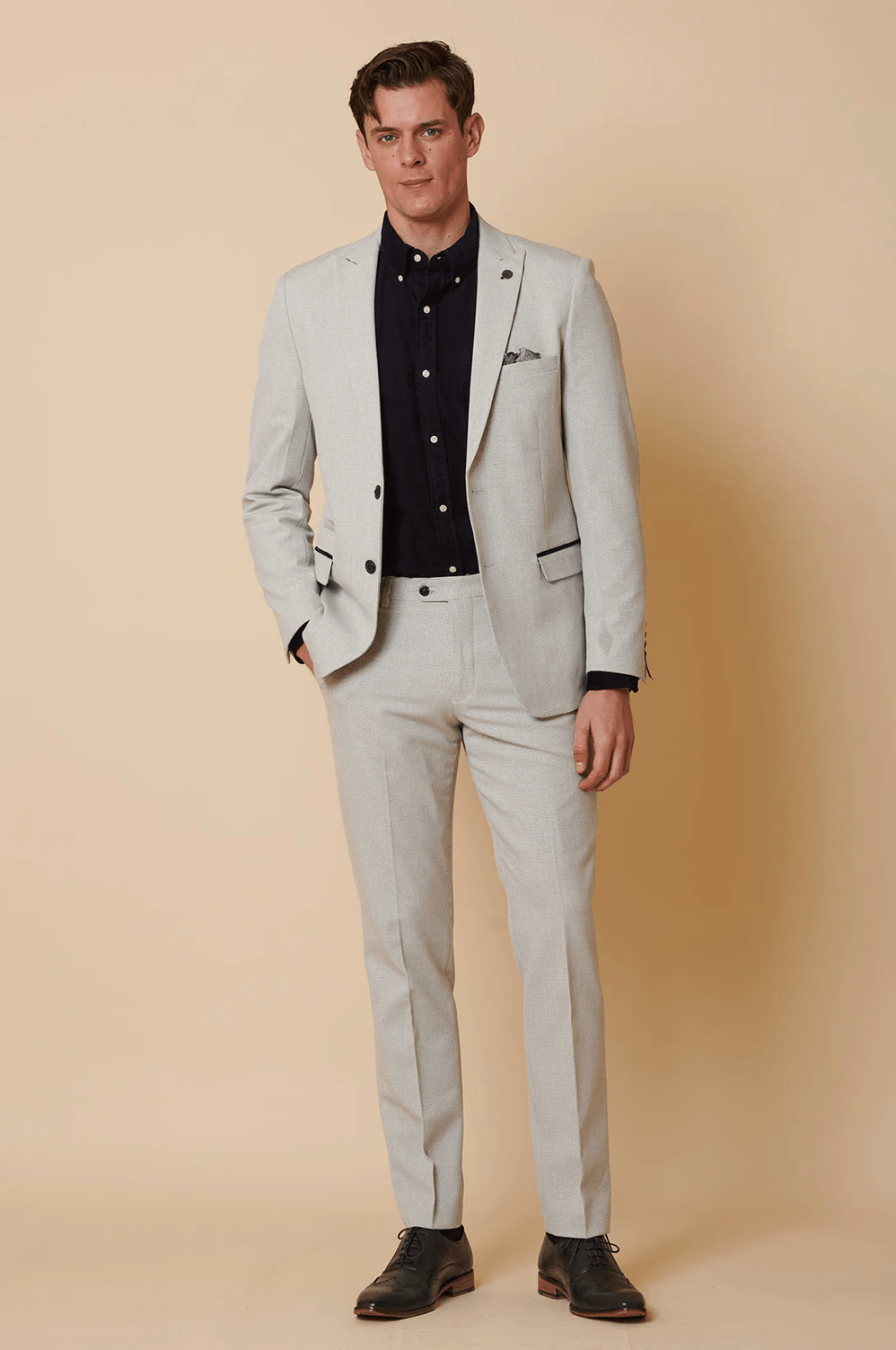 Bromley Check Blazer - Stone - GLS Clothing