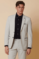 Bromley Check Blazer - Stone - GLS Clothing