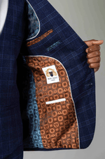 Chigwell Check Blazer - Blue Tweed - GLS Clothing