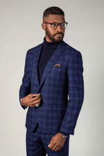 Chigwell Check Blazer - Blue Tweed - GLS Clothing