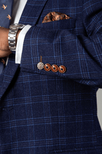 Chigwell Check Blazer - Blue Tweed - GLS Clothing