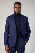 Chigwell Check Blazer - Blue Tweed - GLS Clothing