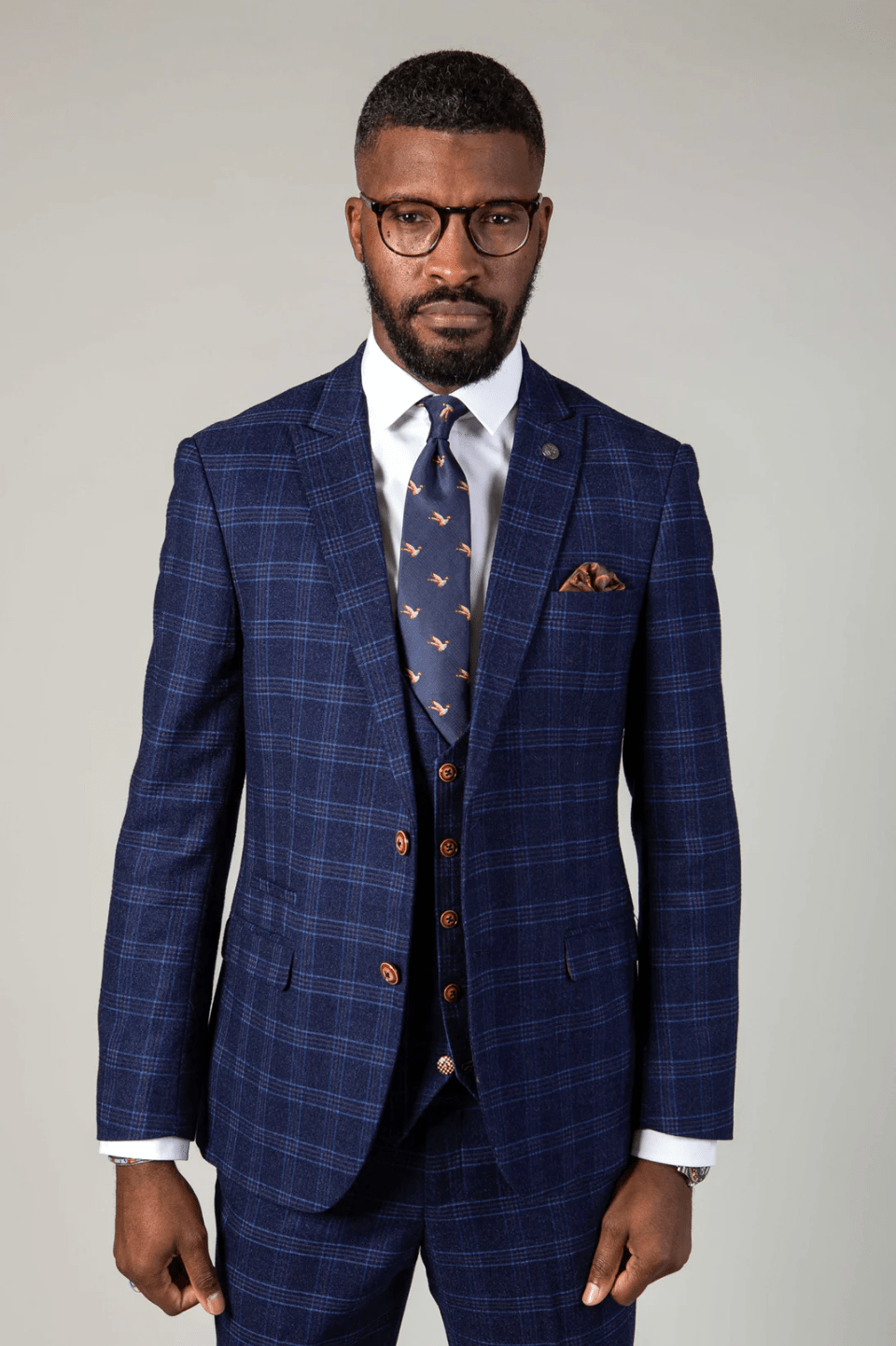 Chigwell Check Blazer - Blue Tweed - GLS Clothing