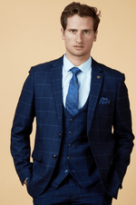 Edinson Check Blazer - Navy Sky - GLS Clothing