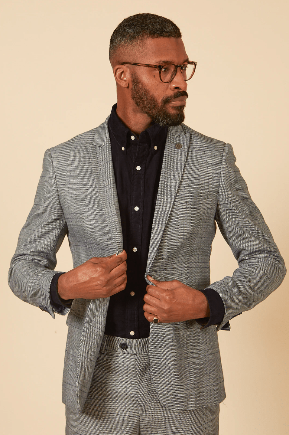 Jerry Check Blazer - Grey - GLS Clothing