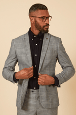 Jerry Check Blazer - Grey - GLS Clothing