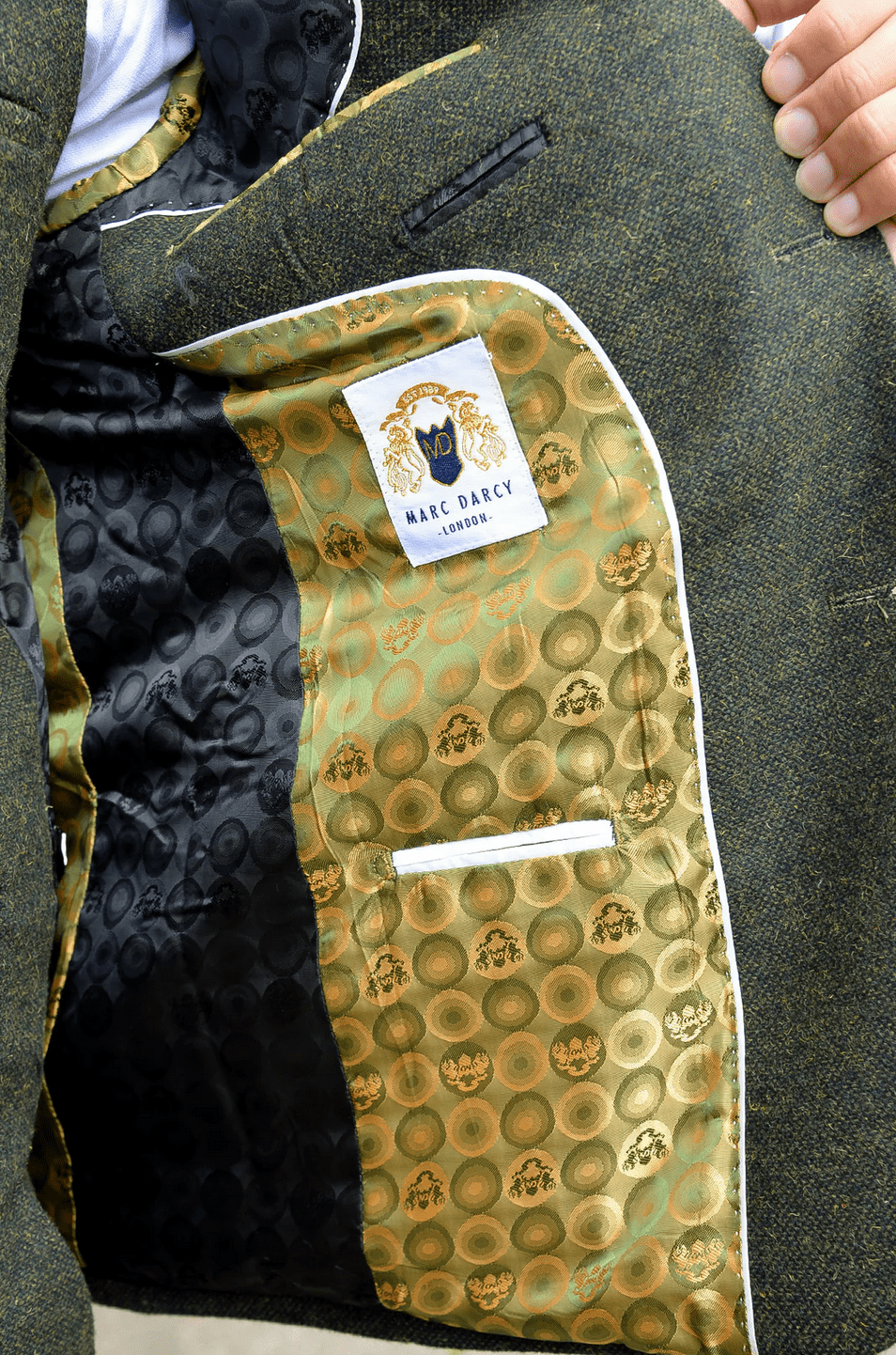 Marlow Tweed Blazer - Olive Green - GLS Clothing