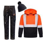 Xpert - Kids/Junior hoody (Orange Hi - Vis/Black Trouser) bundle - GLS Clothing