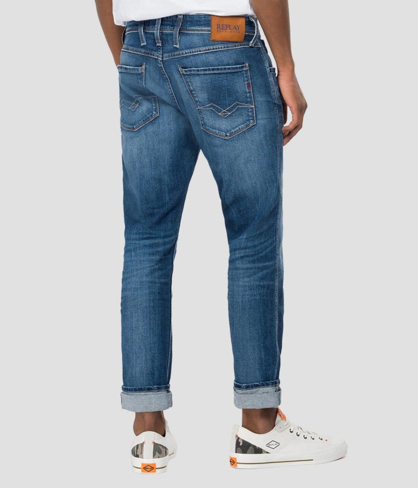 Replay 573 BIO Slim Fit Stretch Anbass Jeans - Dark Indigo - GLS Clothing