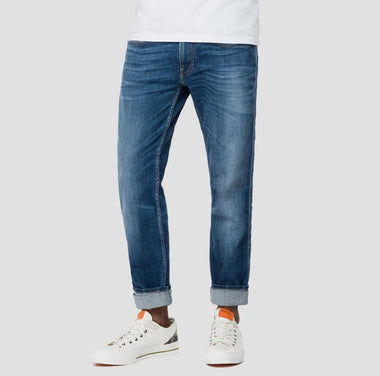 Replay 573 BIO Slim Fit Stretch Anbass Jeans - Dark Indigo - GLS Clothing