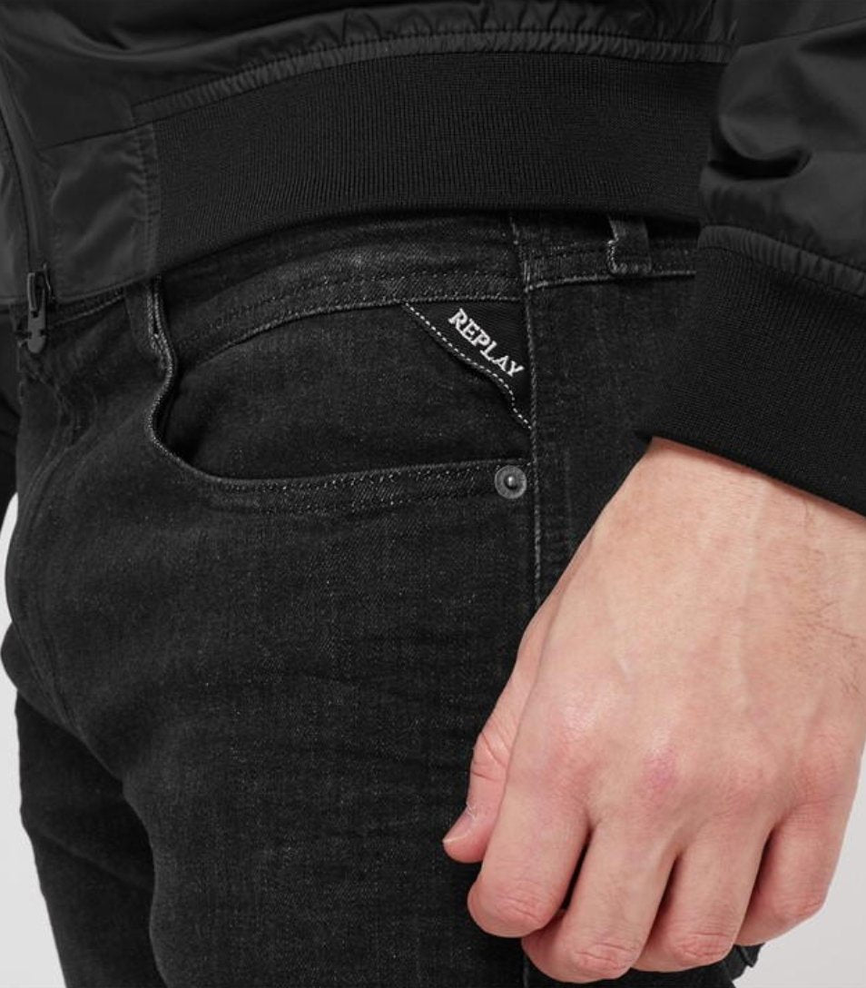 Replay Slim Fit Anbass Jeans - Black - GLS Clothing