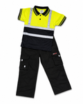 Kids Bundle - Work Trousers (Black) Hi-Vis T-Shirt (Yellow)