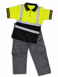 Kids Bundle - Work Trousers (Grey) Hi-Vis T-Shirt (Yellow)