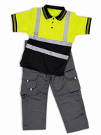 Kids Bundle - Work Trousers (Grey) Hi-Vis T-Shirt (Yellow)