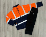 Kids Hi-Vis Jacket (Orange) & Work Trouser (Black) - Bundle