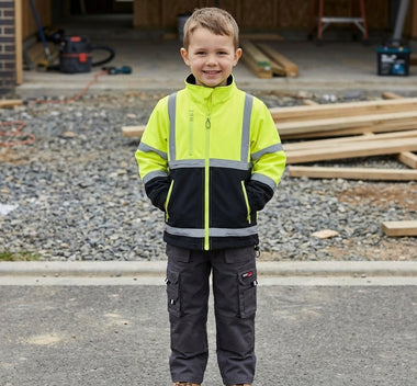 (Pre-Order New Year) Kids Hi-Vis Jacket (Yellow) & Work Trouser (Grey) - Bundle