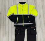 (Pre-Order New Year) Kids Hi-Vis Jacket (Yellow/Navy) & Work Trouser (Black) - Bundle