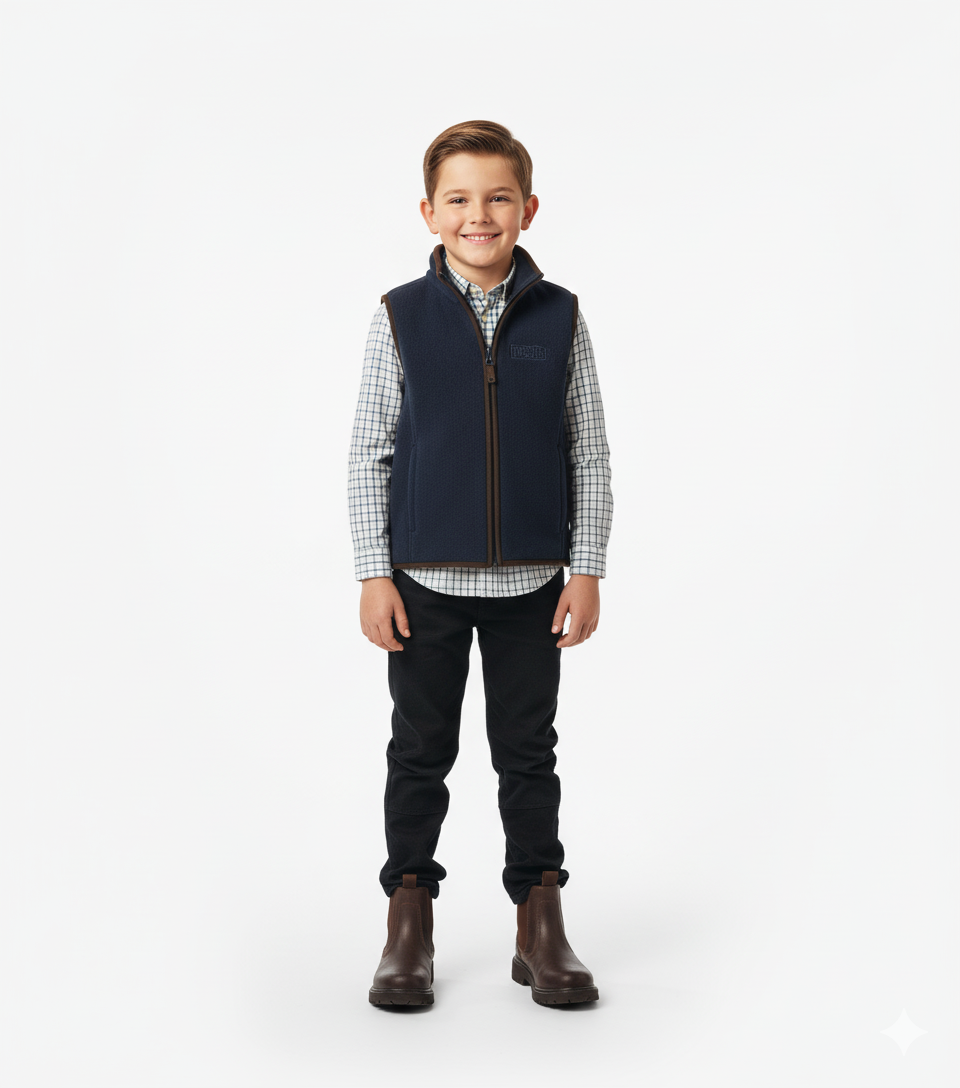 Kids Country Check Shirt & Fleece Gilet Bundle