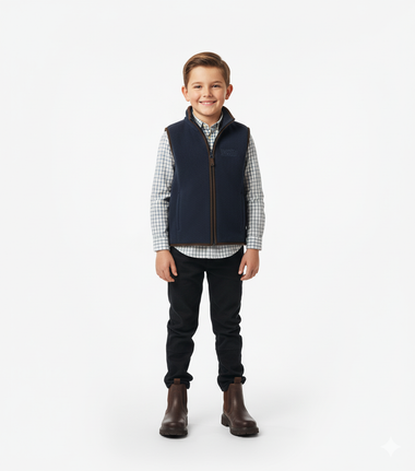 Kids Country Check Shirt & Fleece Gilet Bundle