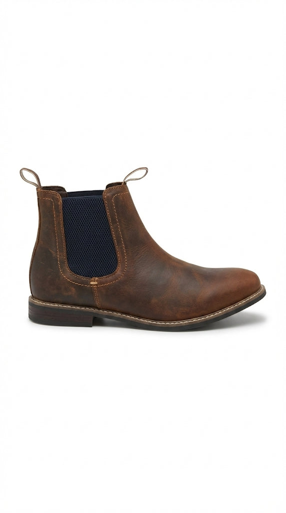 GLS Premium Waxed Leather Chelsea Dealer Boots - Tan M008