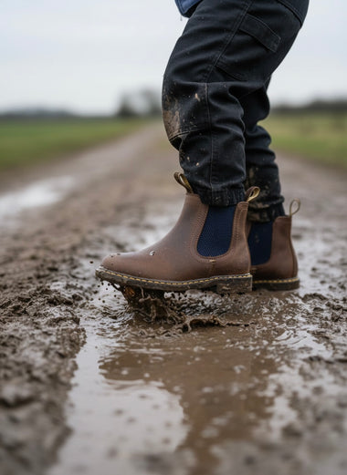 GLS - Kids Chelsea Boots – Brown/Navy Insert - C007
