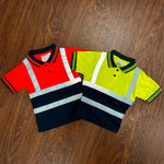 Kids Hi-Vis Polo T-shirt - Yellow/Orange