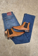 Mens Boot Bundle - Stonewash straight leg jean & M009 Boot (Tan)
