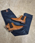 Mens Boot Bundle - Dark Denim straight leg jean & M009 Boot (Tan)