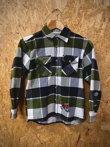 Kids Tractor Flannel Shirt