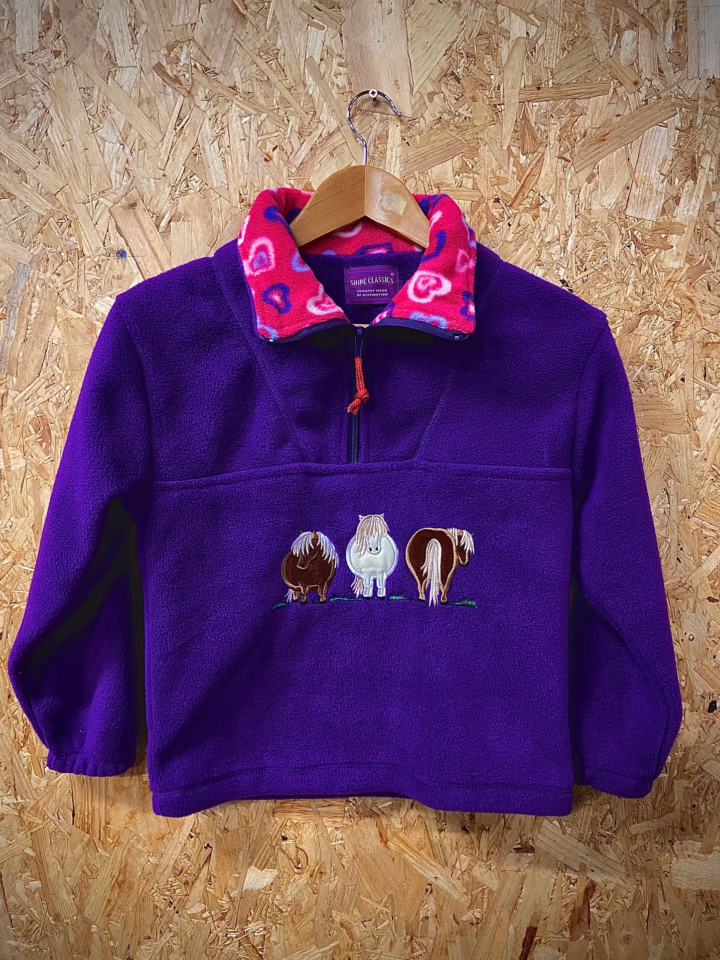 Kids 1/2 Zip Fleece - Purple 3 Pony