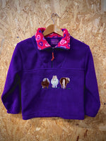 Kids 1/2 Zip Fleece - Purple 3 Pony