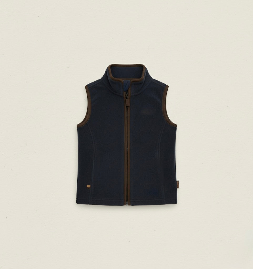 Kids Fleece Gilet – Navy Zip-Up Bodywarmer | Boys Outdoor Layer