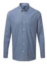 Men's Chequered Gingham Shirt - Navy/White