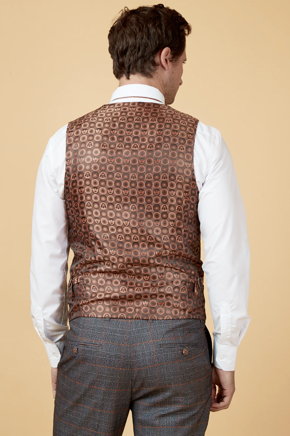 Jenson Check Double Breasted Waistcoat - Grey