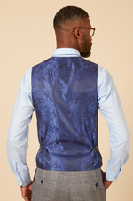 Jerry Check Single Breasted Waistcoat - Grey