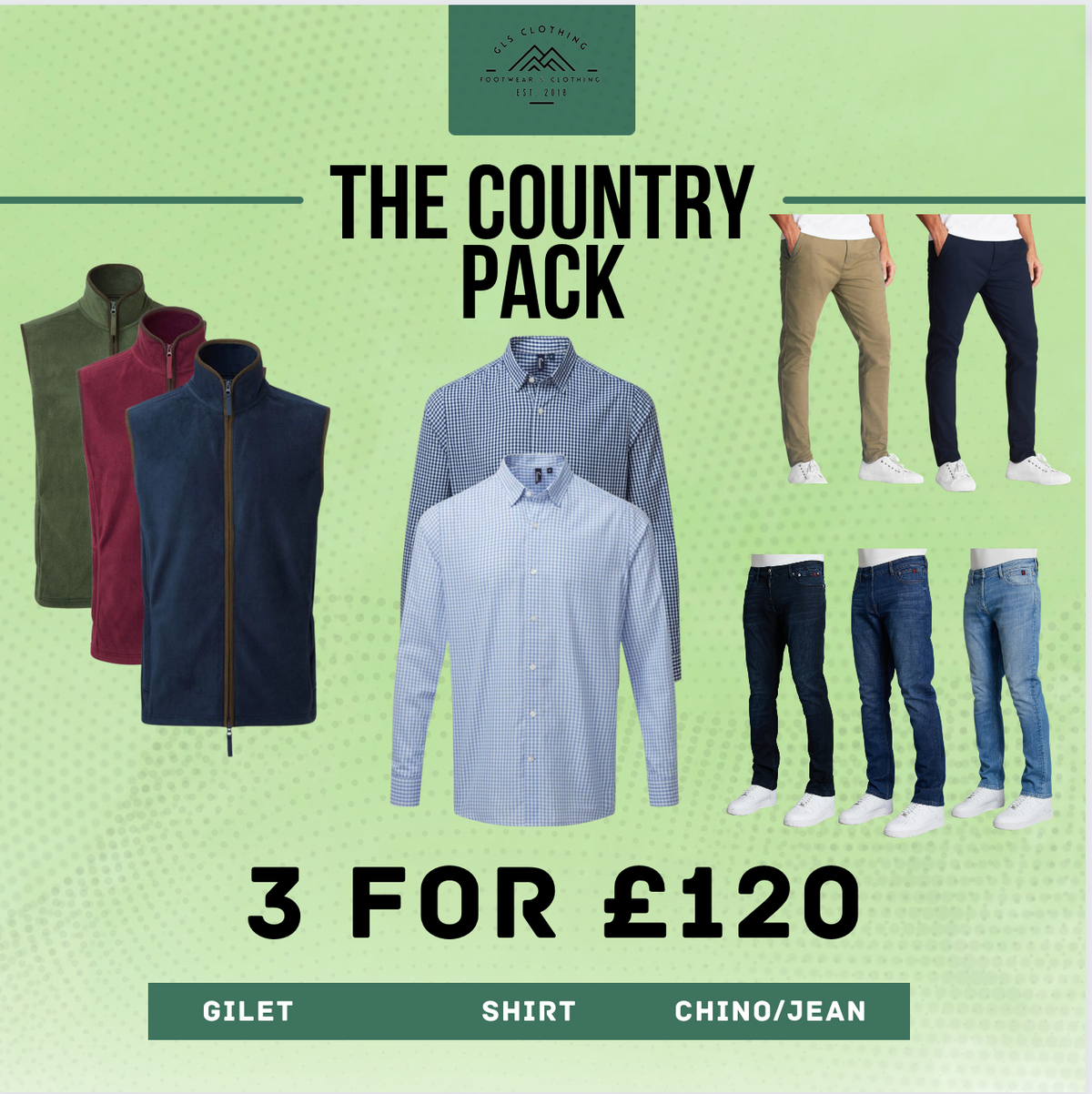 Men's Gilet/Jean/Shirt Bundle - £120