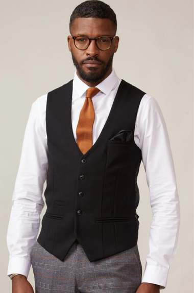 Kelvin Waistcoat - Black - Single Breasted