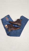 Mens Boot Bundle - Stonewash straight leg jean & M010 Boot (Brown)