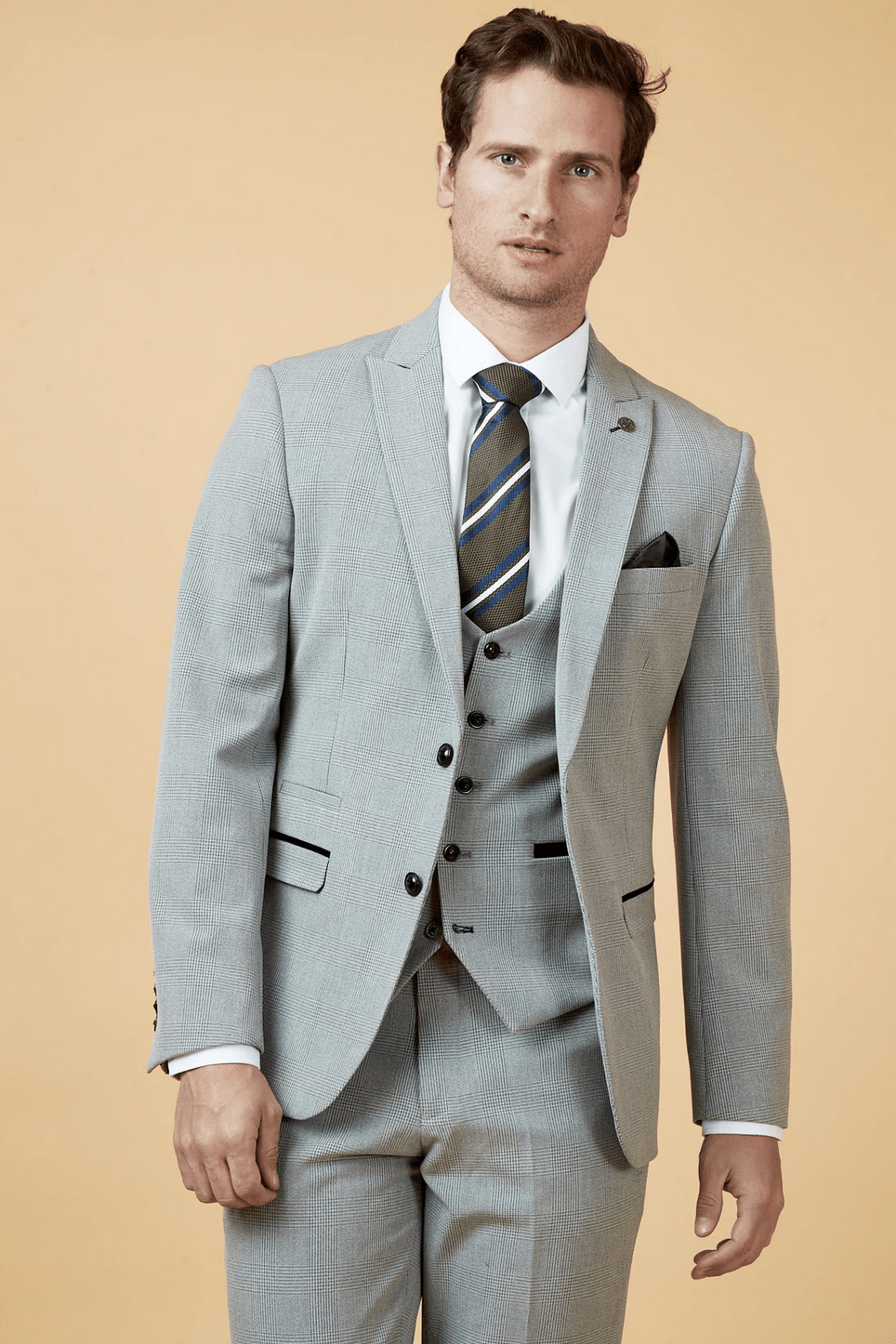 Bromley Check Blazer - Silver - GLS Clothing