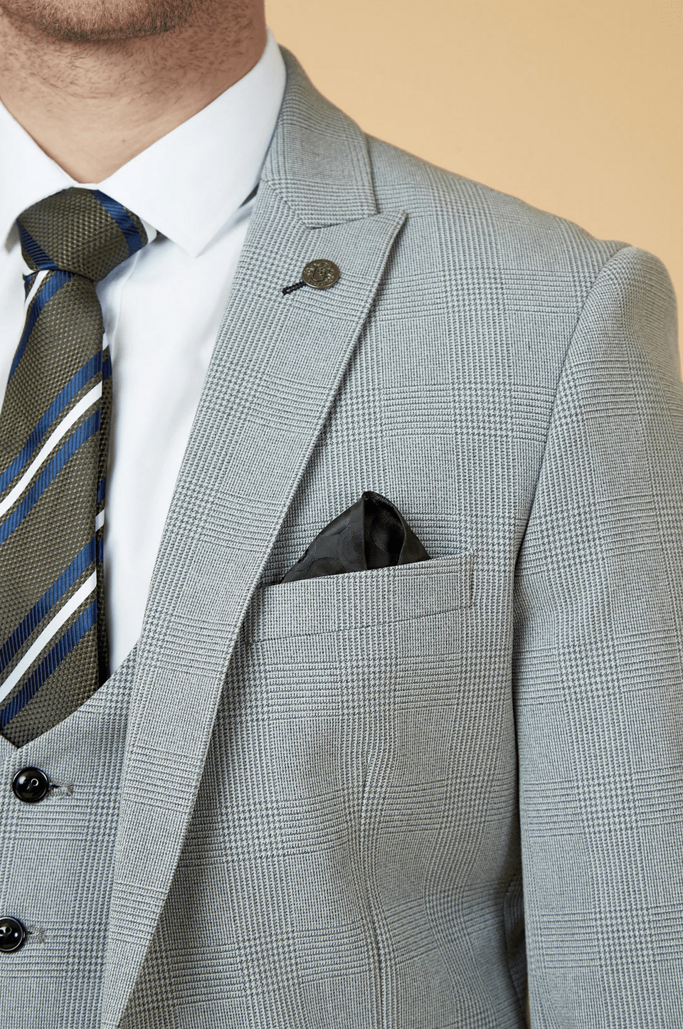 Bromley Check Blazer - Silver - GLS Clothing