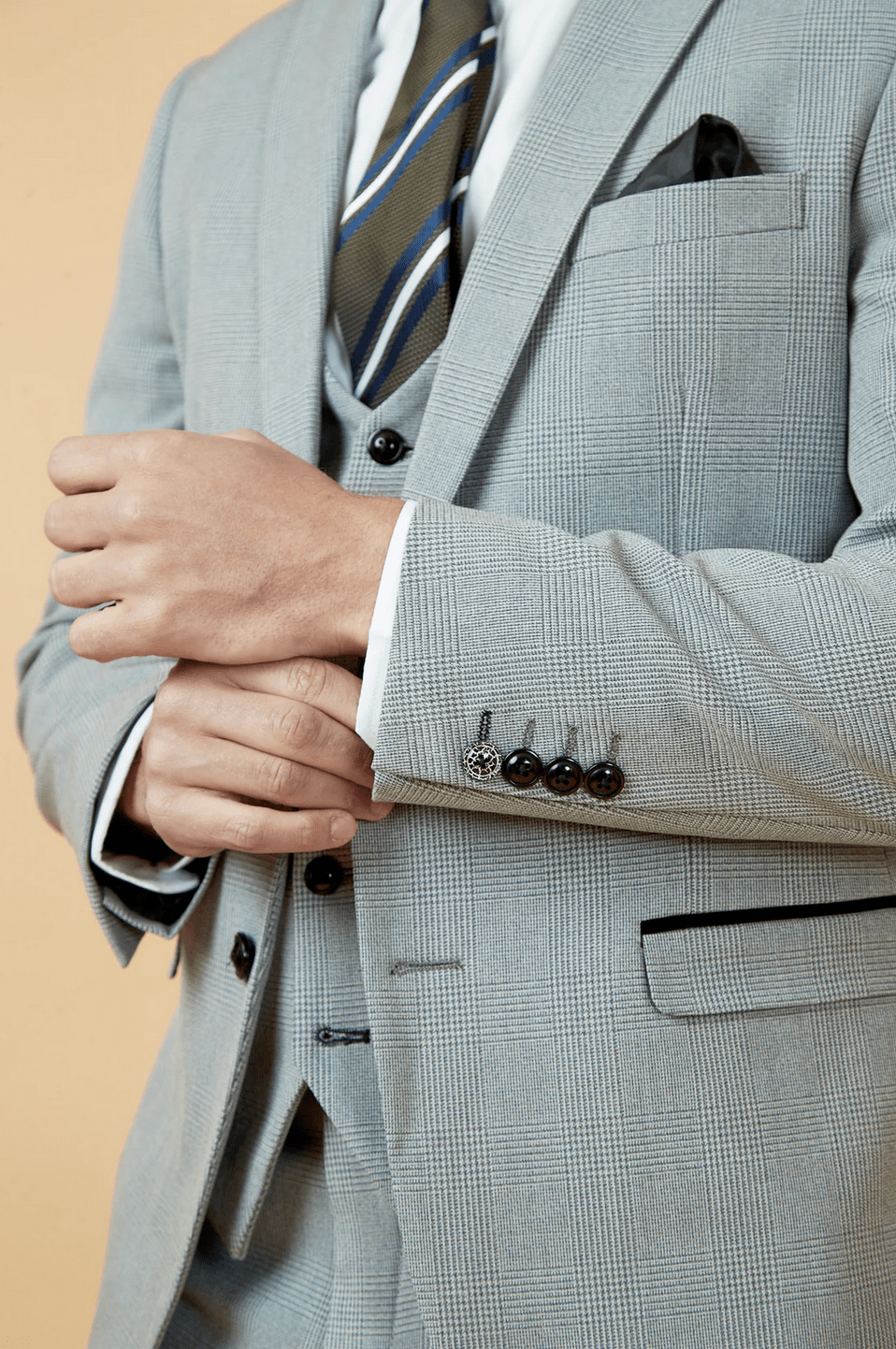 Bromley Check Blazer - Silver - GLS Clothing