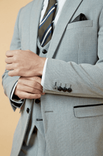 Bromley Check Blazer - Silver - GLS Clothing