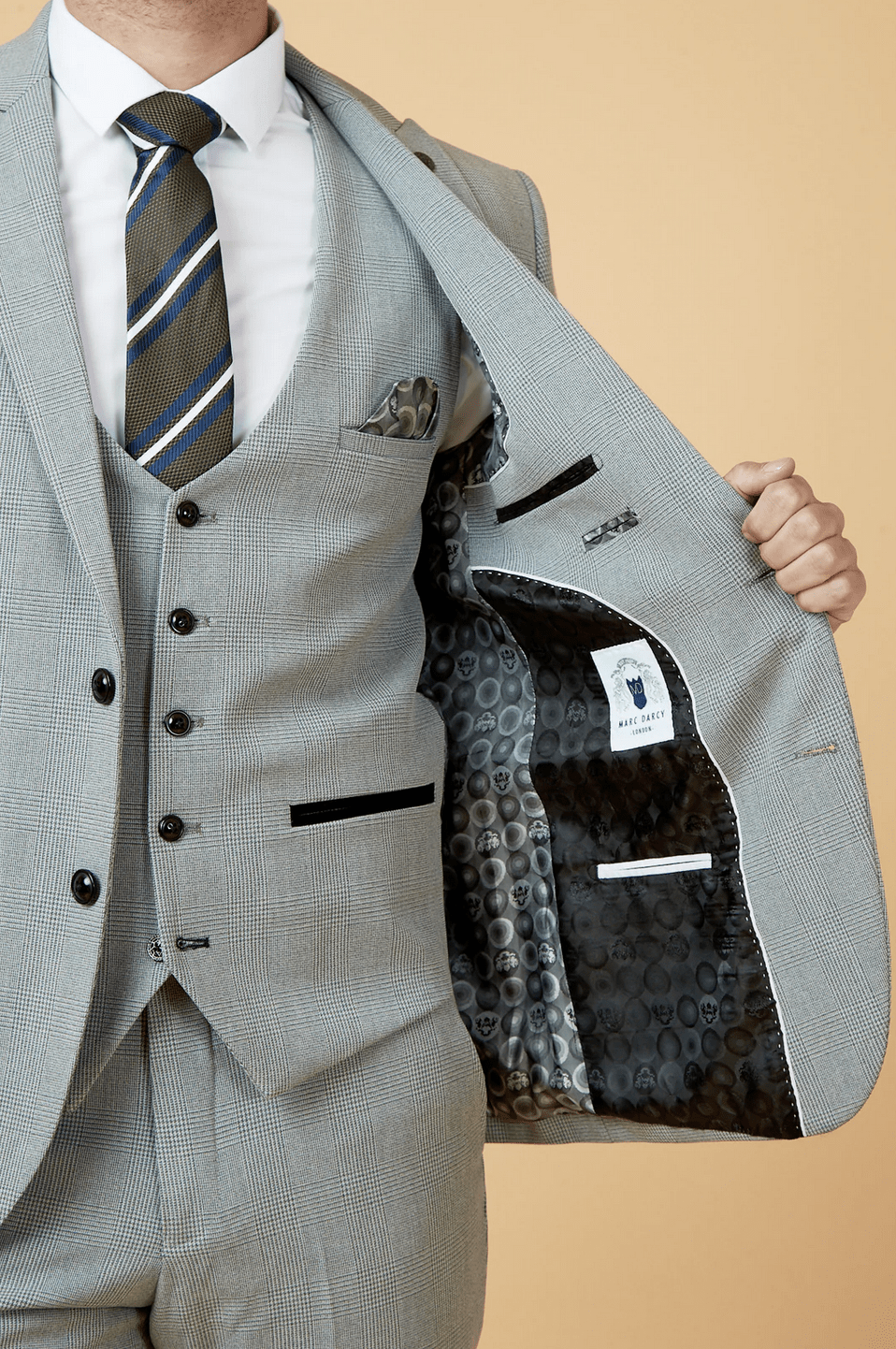 Bromley Check Blazer - Silver - GLS Clothing