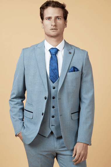 Bromley Check Blazer - Sky Blue - GLS Clothing